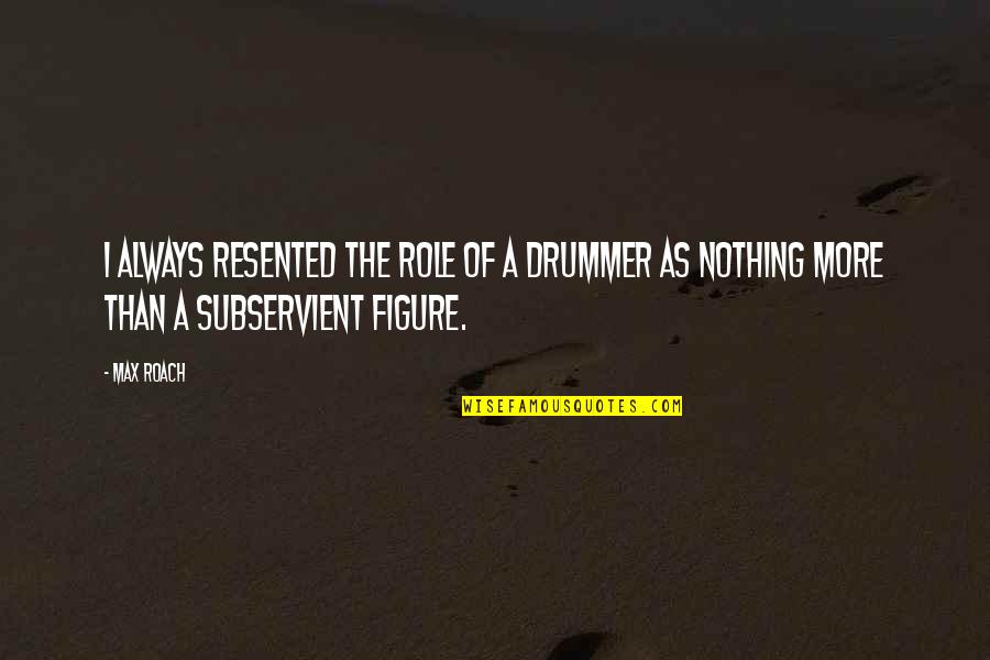 Yalden Olsen Quotes By Max Roach: I always resented the role of a drummer