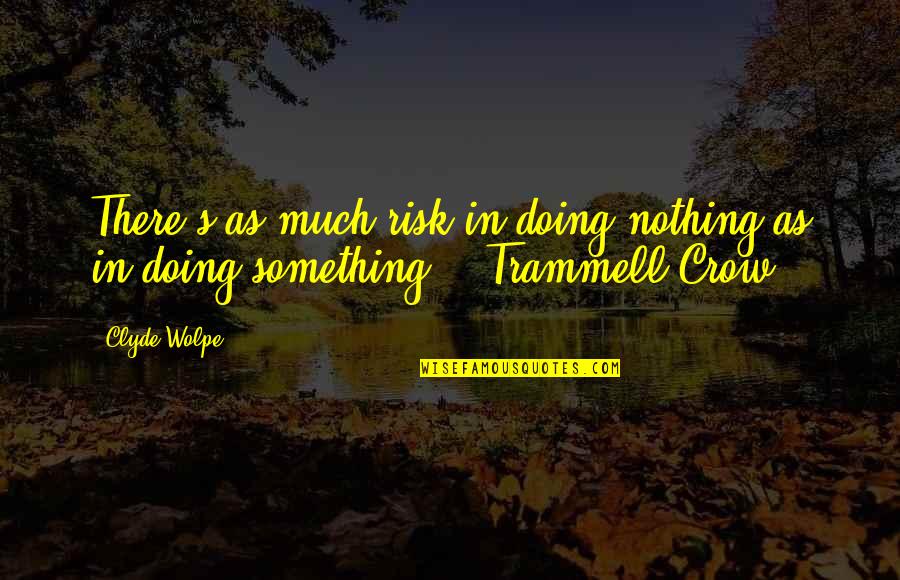 Yamachika Tooru Quotes By Clyde Wolpe: There's as much risk in doing nothing as