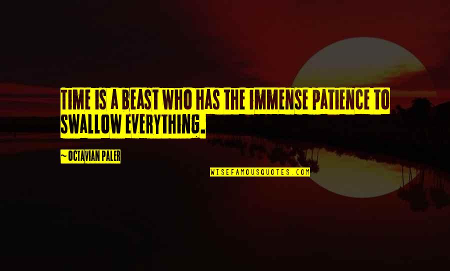 Yamanaka Shinya Quotes By Octavian Paler: Time is a beast who has the immense Yamanaka Shinya Quotes By Octavian Paler: Time is a beast who has the immense