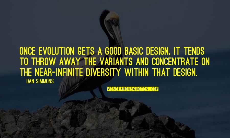 Yamang Tao Quotes By Dan Simmons: Once evolution gets a good basic design, it