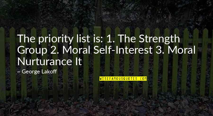 Yanagita Yuki Quotes By George Lakoff: The priority list is: 1. The Strength Group Yanagita Yuki Quotes By George Lakoff: The priority list is: 1. The Strength Group