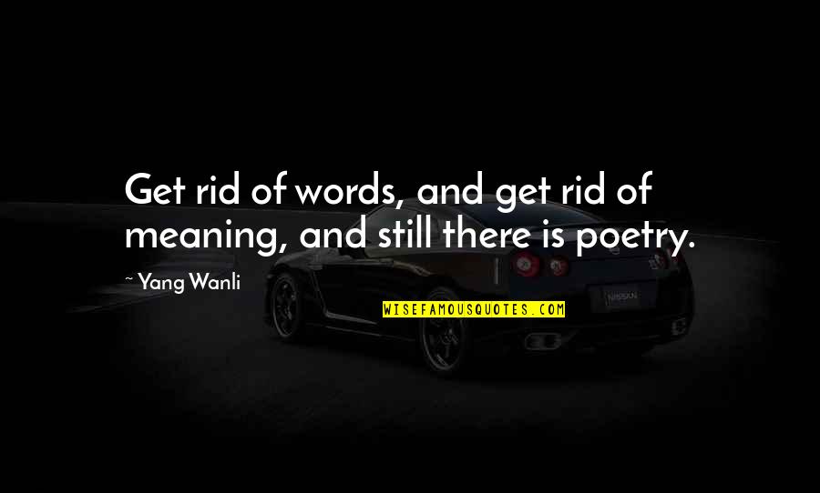 Yang.terdalam Quotes By Yang Wanli: Get rid of words, and get rid of