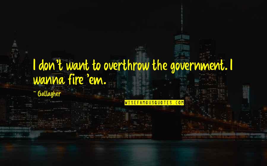 Yannetti Kristin Quotes By Gallagher: I don't want to overthrow the government. I