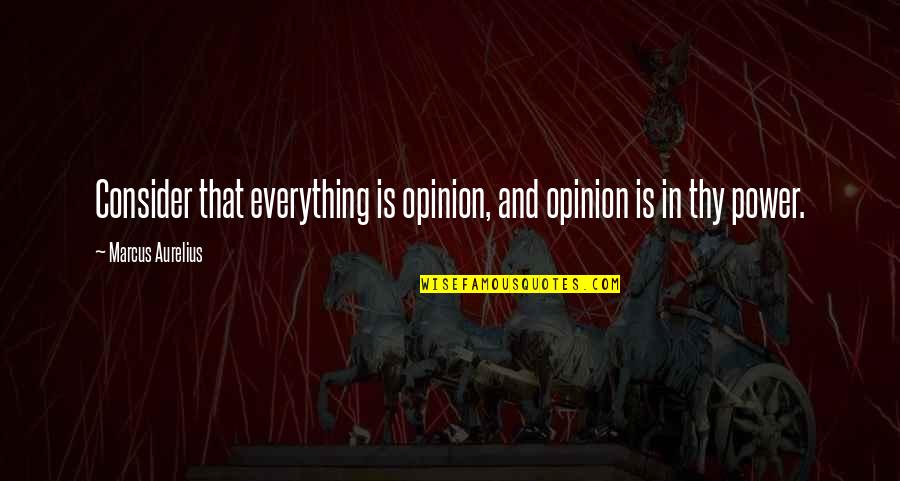 Yannick Nezet Quotes By Marcus Aurelius: Consider that everything is opinion, and opinion is
