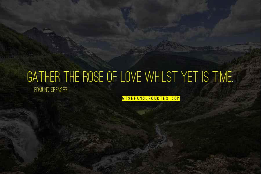 Yannny Quotes By Edmund Spenser: Gather the rose of love whilst yet is Yannny Quotes By Edmund Spenser: Gather the rose of love whilst yet is