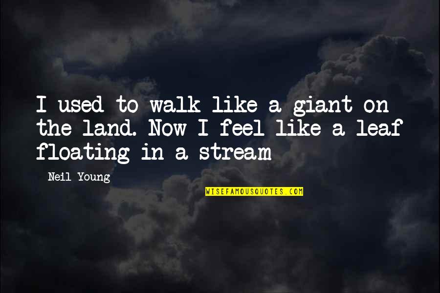Yannomi Quotes By Neil Young: I used to walk like a giant on