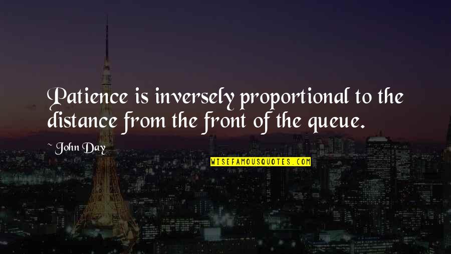 Yantzaza Quotes By John Day: Patience is inversely proportional to the distance from