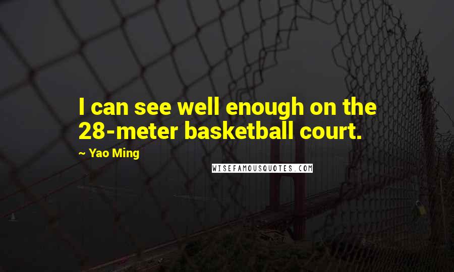 Yao Ming quotes: I can see well enough on the 28-meter basketball court.