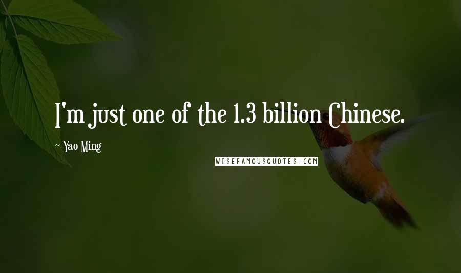 Yao Ming quotes: I'm just one of the 1.3 billion Chinese.