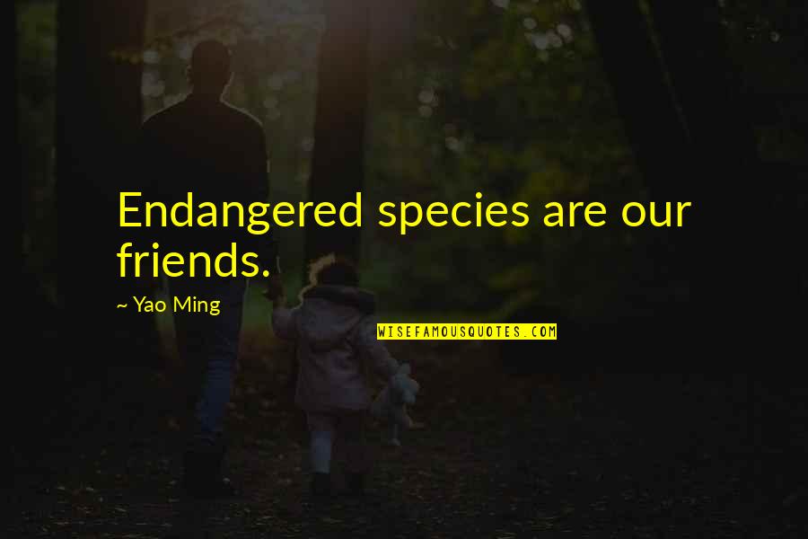 Yao Quotes By Yao Ming: Endangered species are our friends.