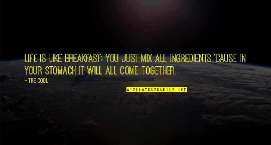Yao Stock Reviews Quotes By Tre Cool: Life is like breakfast: you just mix all