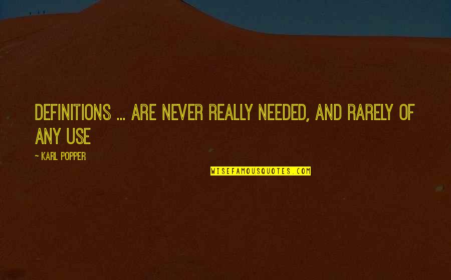Yapalim Quotes By Karl Popper: Definitions ... are never really needed, and rarely