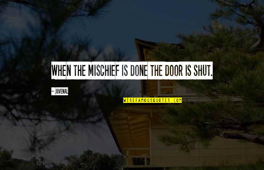 Yaqin Mc 100b Quotes By Juvenal: When the mischief is done the door is