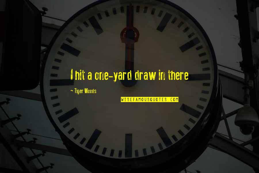 Yard Yard Quotes By Tiger Woods: I hit a one-yard draw in there