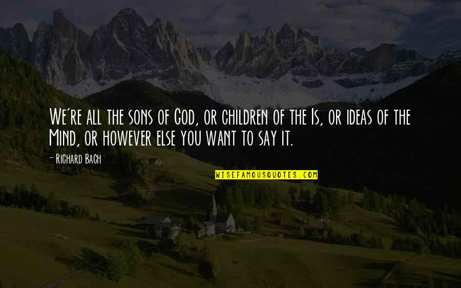 Yariv Katz Quotes By Richard Bach: We're all the sons of God, or children