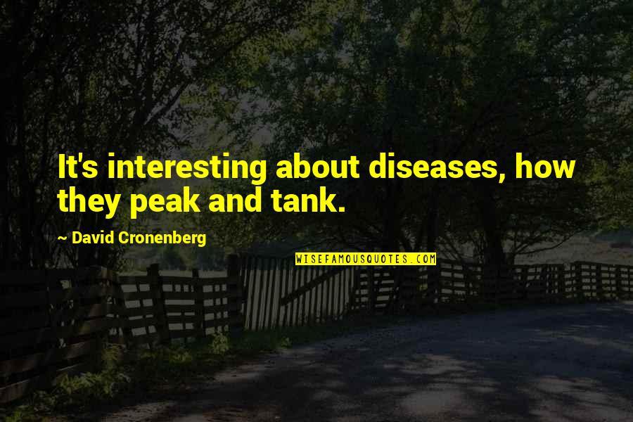 Yaruga Quotes By David Cronenberg: It's interesting about diseases, how they peak and Yaruga Quotes By David Cronenberg: It's interesting about diseases, how they peak and