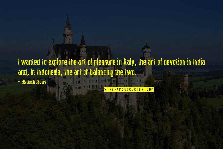 Yasariyah Quotes By Elizabeth Gilbert: I wanted to explore the art of pleasure