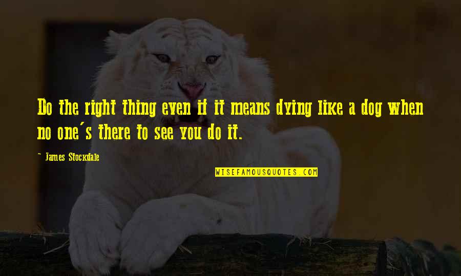 Yash Pandit Quotes By James Stockdale: Do the right thing even if it means