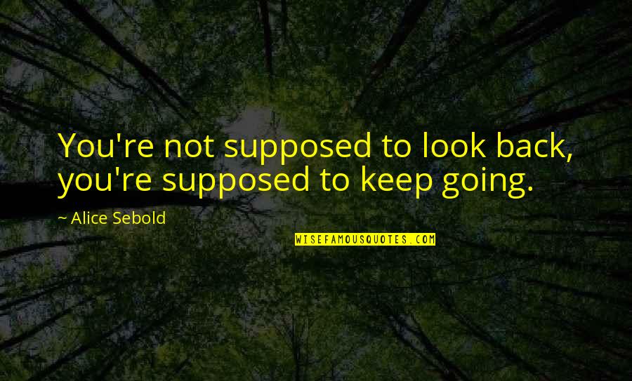 Yashira Lebron Quotes By Alice Sebold: You're not supposed to look back, you're supposed