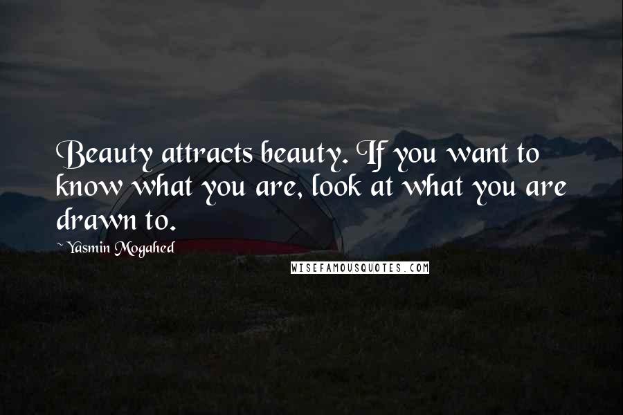 Yasmin Mogahed quotes: Beauty attracts beauty. If you want to know what you are, look at what you are drawn to.