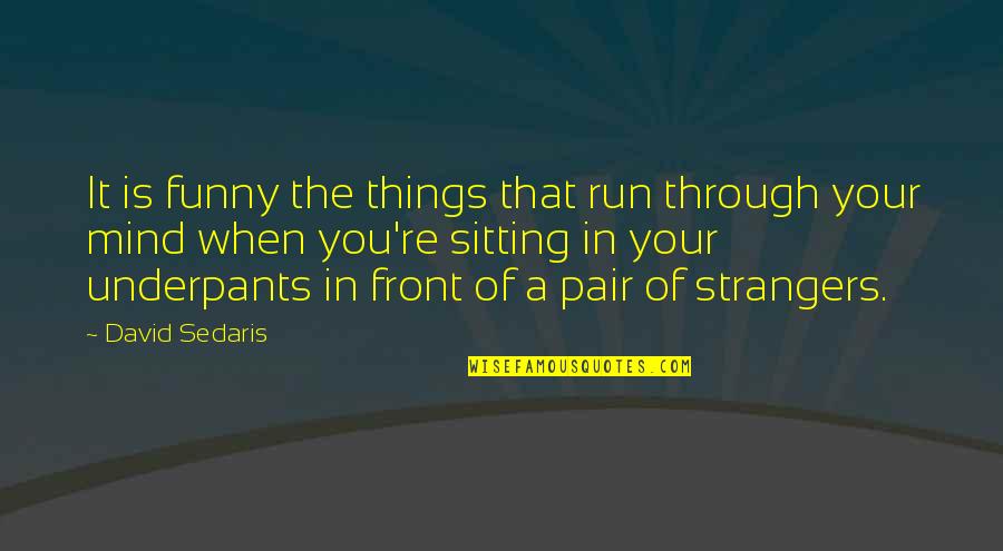 Yasmina Filali Quotes By David Sedaris: It is funny the things that run through Yasmina Filali Quotes By David Sedaris: It is funny the things that run through