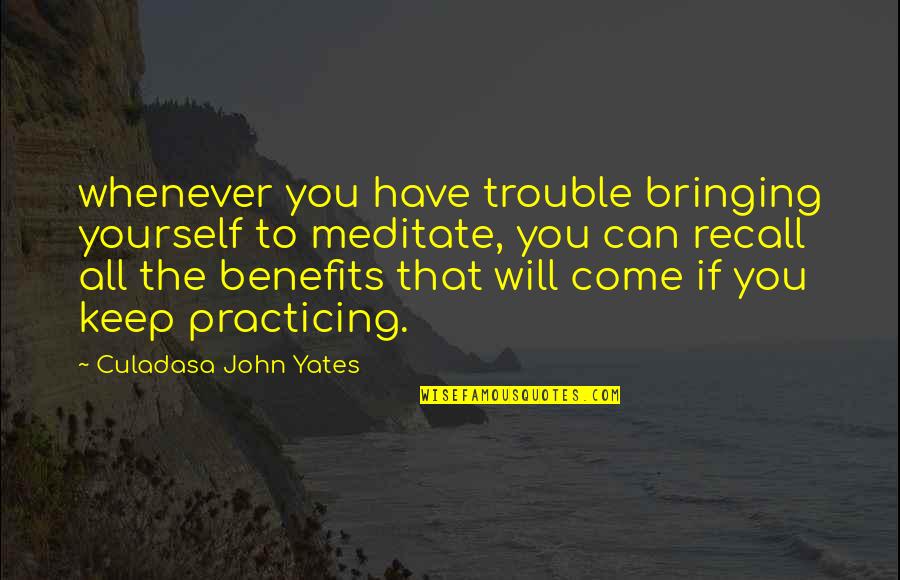 Yates Quotes By Culadasa John Yates: whenever you have trouble bringing yourself to meditate,