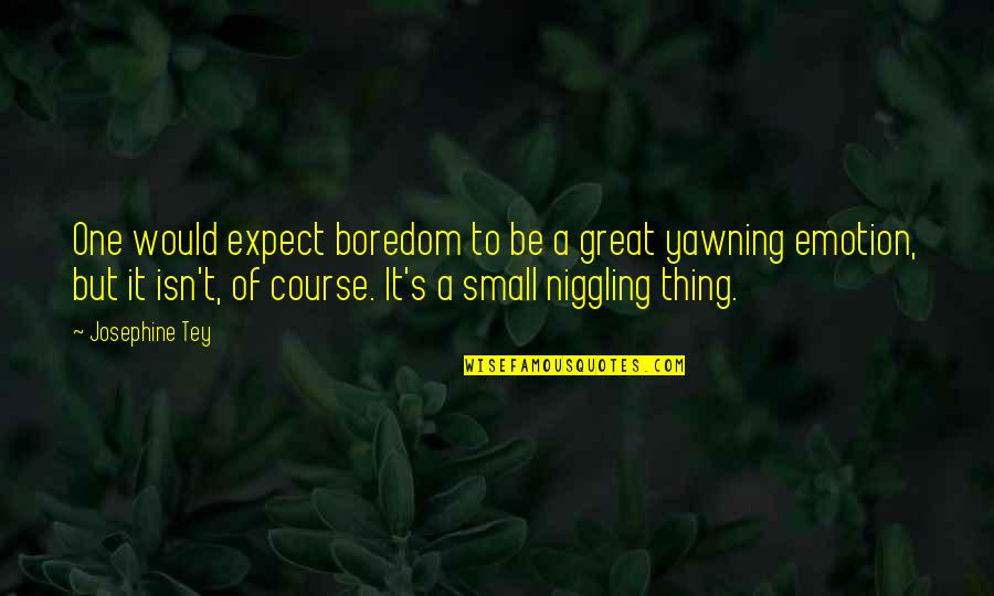 Yawning Quotes By Josephine Tey: One would expect boredom to be a great