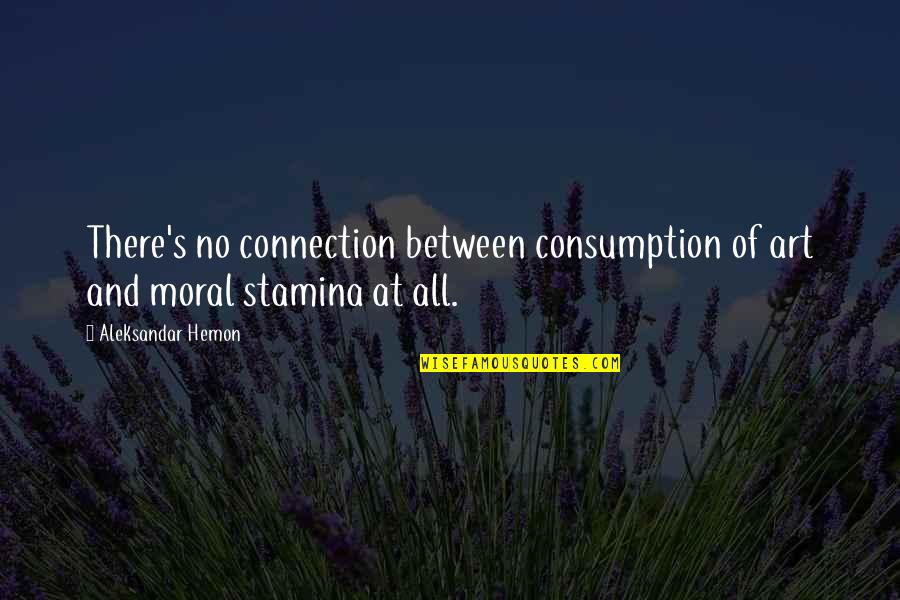 Yayati Quotes By Aleksandar Hemon: There's no connection between consumption of art and