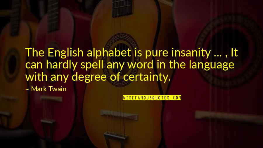 Yazid Quotes By Mark Twain: The English alphabet is pure insanity ... ,