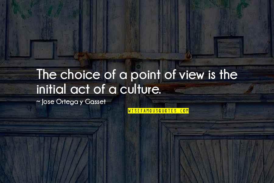 Y'cannae Quotes By Jose Ortega Y Gasset: The choice of a point of view is