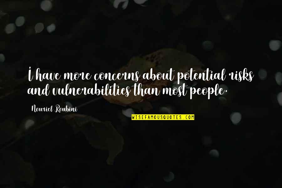 Ydid Nate Quotes By Nouriel Roubini: I have more concerns about potential risks and