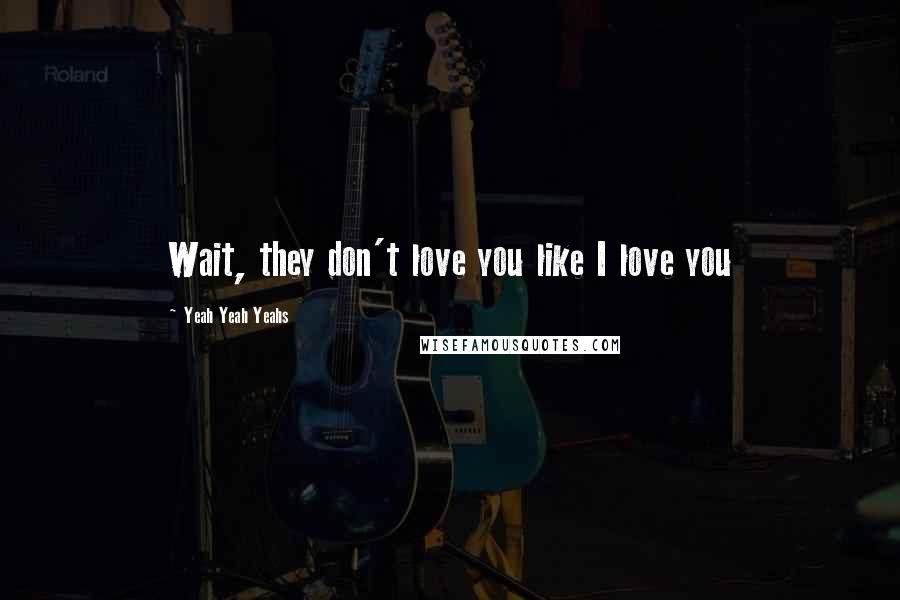 Yeah Yeah Yeahs quotes: Wait, they don't love you like I love you