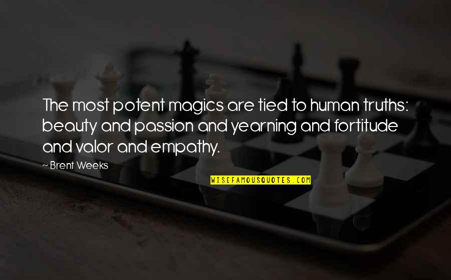 Yearning Quotes By Brent Weeks: The most potent magics are tied to human