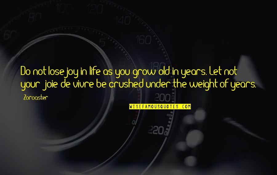 Years In Your Life Quotes By Zoroaster: Do not lose joy in life as you