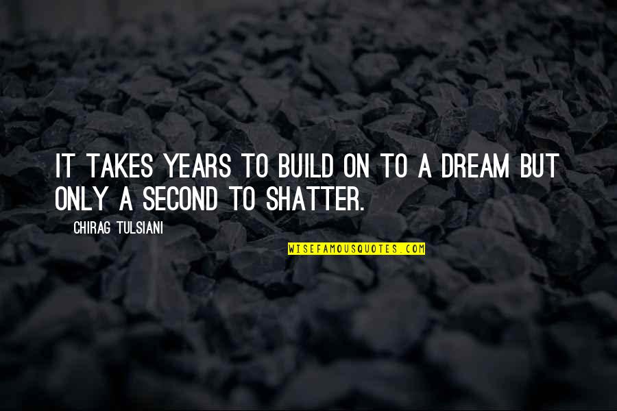Years It Takes Quotes By Chirag Tulsiani: It takes years to build on to a Years It Takes Quotes By Chirag Tulsiani: It takes years to build on to a