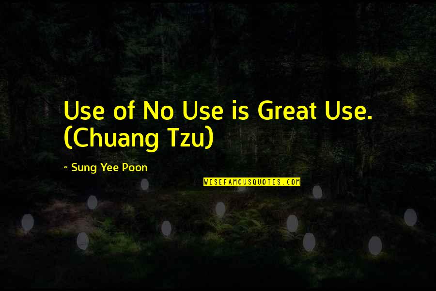 Yee Yee Quotes By Sung Yee Poon: Use of No Use is Great Use. (Chuang