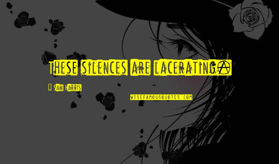 Yeeeeaaaah Kid Quotes By Sam Harris: These silences are lacerating. Yeeeeaaaah Kid Quotes By Sam Harris: These silences are lacerating.