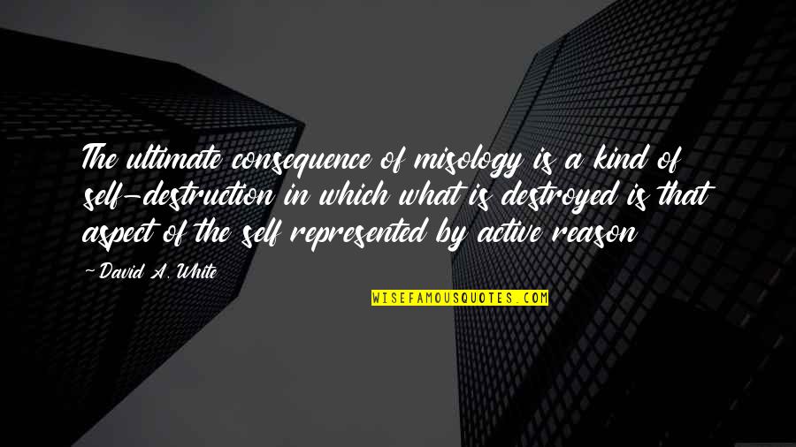 Yeguas Pariendo Quotes By David A. White: The ultimate consequence of misology is a kind