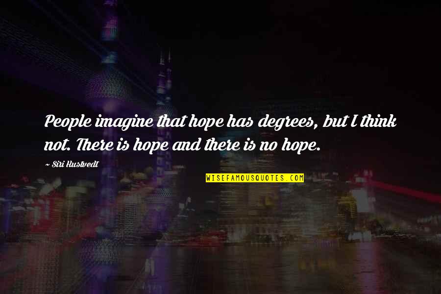 Yeh Jawaani Hai Deewani Memorable Quotes By Siri Hustvedt: People imagine that hope has degrees, but I