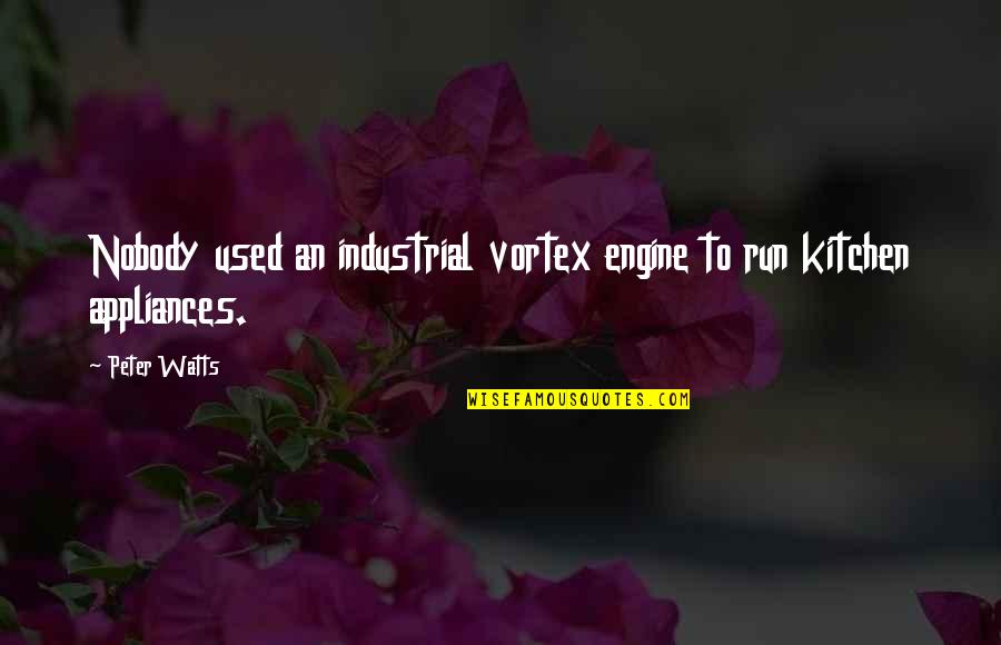 Yehudit Chervony Quotes By Peter Watts: Nobody used an industrial vortex engine to run