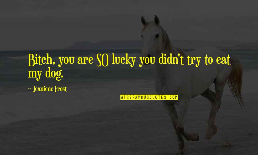 Yeigh High Quotes By Jeaniene Frost: Bitch, you are SO lucky you didn't try Yeigh High Quotes By Jeaniene Frost: Bitch, you are SO lucky you didn't try