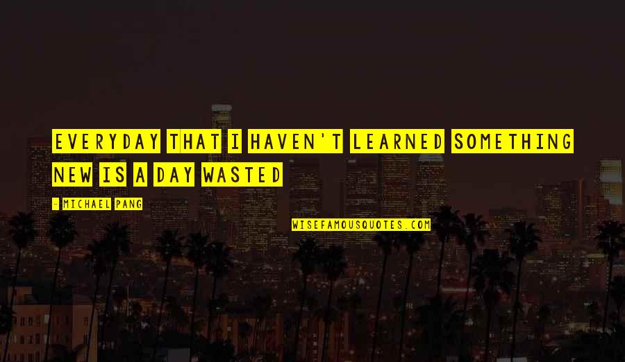 Yelba Castellon Lopez Quotes By Michael Pang: Everyday that I haven't learned something new is