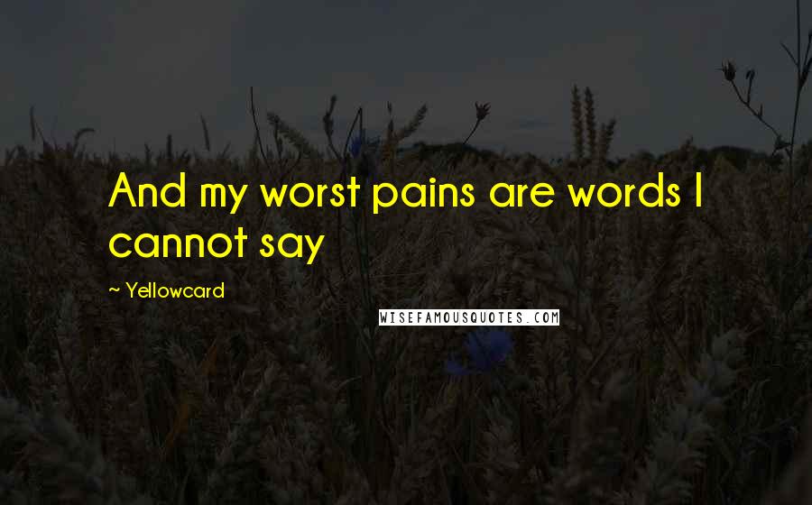 Yellowcard quotes: And my worst pains are words I cannot say