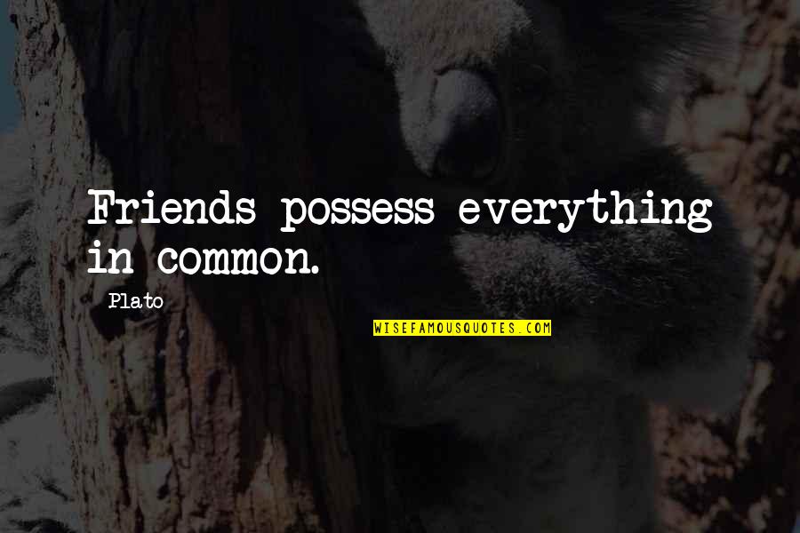 Yemeni Quotes By Plato: Friends possess everything in common.