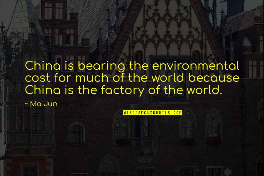 Yes Ma'am Quotes By Ma Jun: China is bearing the environmental cost for much
