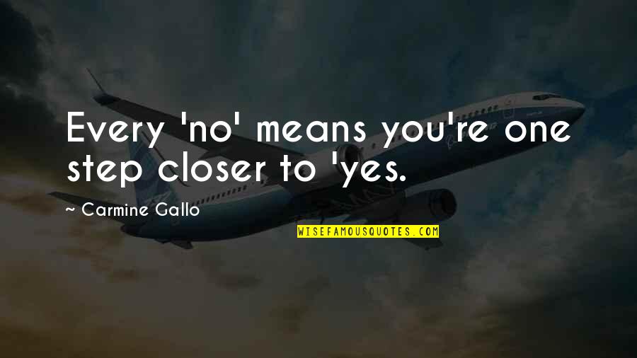 Yes Means Yes Quotes By Carmine Gallo: Every 'no' means you're one step closer to