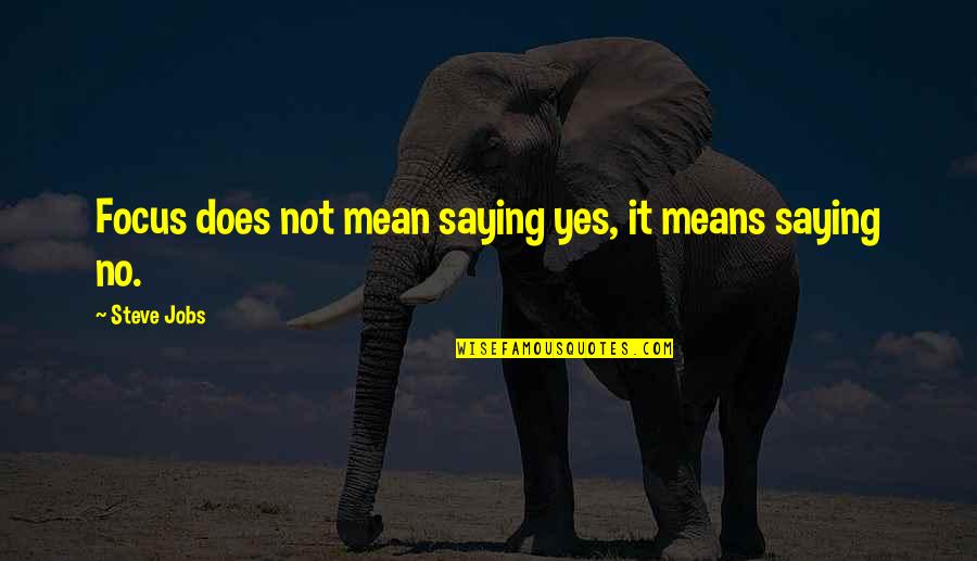 Yes Means Yes Quotes By Steve Jobs: Focus does not mean saying yes, it means