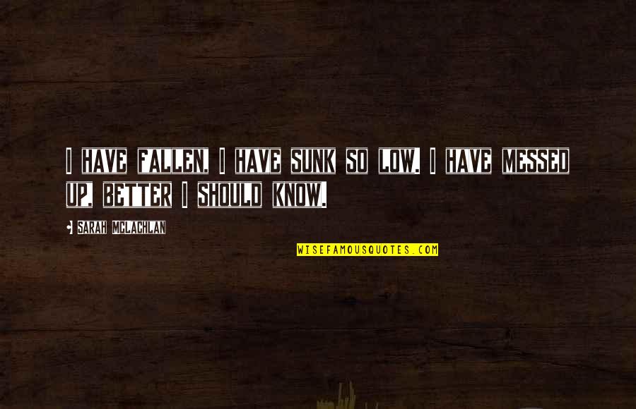 Yes Please Amy Poehler Book Quotes By Sarah McLachlan: I have fallen, I have sunk so low.