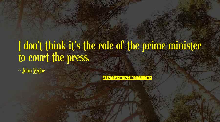 Yes Prime Minister Best Quotes By John Major: I don't think it's the role of the