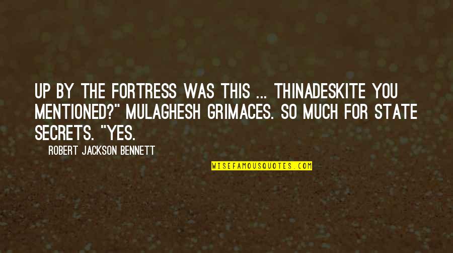 Yes This Quotes By Robert Jackson Bennett: Up by the fortress was this ... thinadeskite